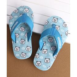 Cute Walk by Babyhug Slip On Flip Flop with Bear Print - Blue