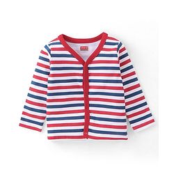 Babyhug 100% Cotton Knit Full Sleeves Front Open Vests Stripes & Animal Print Pack of 3 - Multicolour