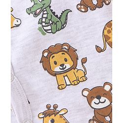 Babyhug 100% Cotton Knit Full Sleeves Front Open Vests Stripes & Animal Print Pack of 3 - Multicolour
