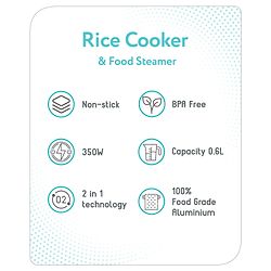 Babyhug Automatic Baby Rice Cooker Cum Food Steamer- Pink