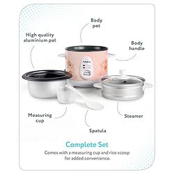 Babyhug Automatic Baby Rice Cooker Cum Food Steamer- Pink