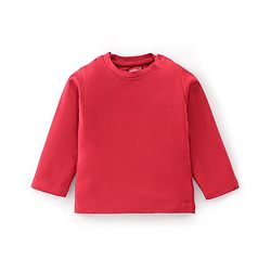 Babyhug 100% Cotton Knit Full Sleeves Solid Colour T-Shirt - Red