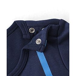 Babyhug 100% Cotton Interlock Knit Full Sleeves Onesies with Legging Stripes & Text Print - Multicolor