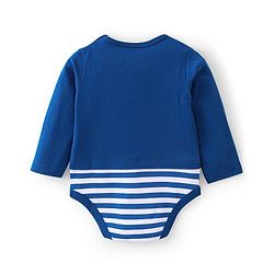 Babyhug 100% Cotton Knit Full Sleeves Onesie With Animals Print - Navy Blue