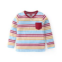 Babyhug Cotton Knit Full Sleeves Striped T-Shirt - Multicolour