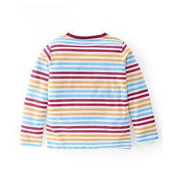 Babyhug Cotton Knit Full Sleeves Striped T-Shirt - Multicolour