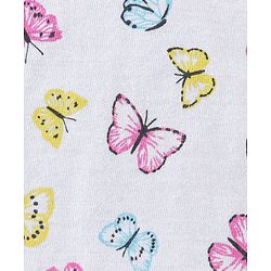 Babyhug Cotton Knit Full Sleeves Butterfly Print T-Shirt with Frill Detailing - White