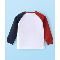 Babyhug 100% Cotton Knit Raglan Sleeves T-Shirt & Lounge Pant Set Teddy Print - Multicolour