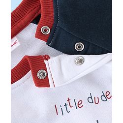 Babyhug 100% Cotton Knit Raglan Sleeves T-Shirt & Lounge Pant Set Teddy Print - Multicolour