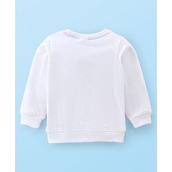Babyhug Cotton Knit Full Sleeves Text Print T-Shirt & Lounge Pant Set - White & Maroon