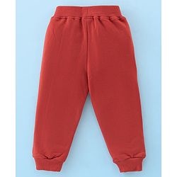Babyhug Cotton Knit Full Sleeves Text Print T-Shirt & Lounge Pant Set - White & Maroon