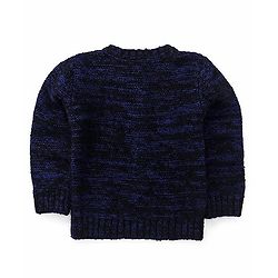 Babyhug Full Sleeves Cardigan With Sequined Bow - Navy
