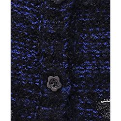 Babyhug Full Sleeves Cardigan With Sequined Bow - Navy