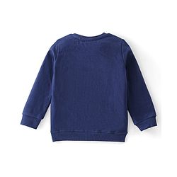 Babyhug 100% Cotton Knit Full Sleeves Sweatshirt with Text Graphics - Blue