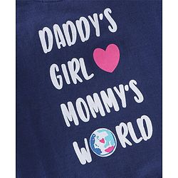 Babyhug 100% Cotton Knit Full Sleeves Sweatshirt with Text Graphics - Blue