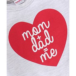 Babyhug Full Sleeves Sweatshirt with Text & Heart Graphics - White