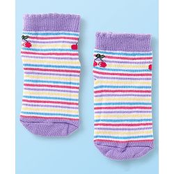 Cute Walk by Babyhug Ankle Length Anti Bacterial Socks Polka Dot Design Pack of 3 - Pink & Purple