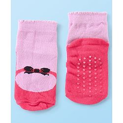 Cute Walk by Babyhug Ankle Length Anti Bacterial Socks Polka Dot Design Pack of 3 - Pink & Purple