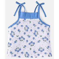 Babyhug 100% Cotton Sleeveless Jhabla Floral Print Pack Of 3 - Blue & Pink