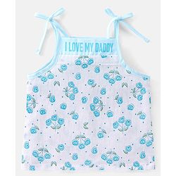 Babyhug 100% Cotton Sleeveless Jhabla Floral Print Pack Of 3 - Blue & Pink