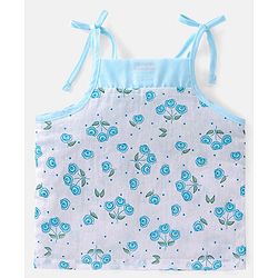 Babyhug 100% Cotton Sleeveless Jhabla Floral Print Pack Of 3 - Blue & Pink