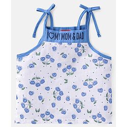 Babyhug 100% Cotton Sleeveless Jhabla Floral Print Pack Of 3 - Blue & Pink