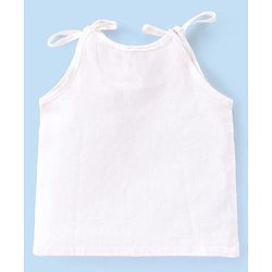 Babyhug 100% Cotton Knit Sleeveless Tie Knot Solid Jhablas Pack of 5 - White