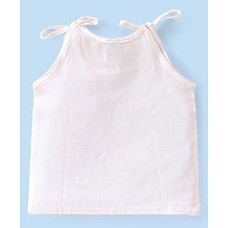Babyhug 100% Cotton Knit Sleeveless Tie Knot Solid Jhablas Pack of 5 - White