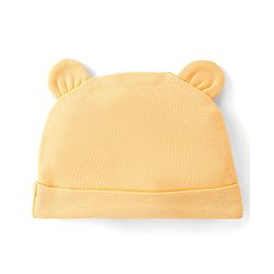 Babyhug 100% Cotton Knit Tiger Print Cap - Mustard