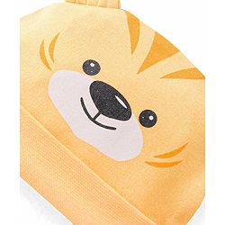Babyhug 100% Cotton Knit Tiger Print Cap - Mustard