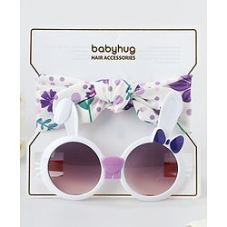 Babyhug Free Size Headband with Sunglasses - White