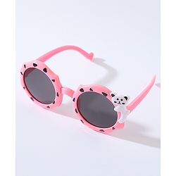 Babyhug Free Size Bow Headband with Round Sunglasses - Dark Pink