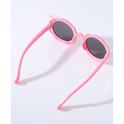 Babyhug Free Size Bow Headband with Round Sunglasses - Dark Pink
