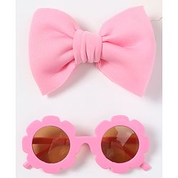 Babyhug Free Size Bow Headband with Sunglasses - Black