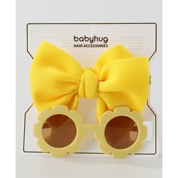 Babyhug Free Size Bow Headband with Sunglasses - Black
