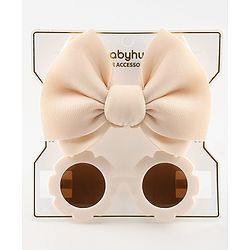 Babyhug Free Size Bow Headband with Sunglasses - Pink