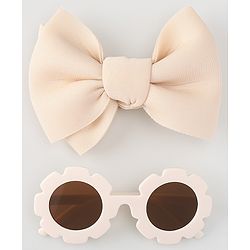 Babyhug Free Size Bow Headband with Sunglasses - Pink