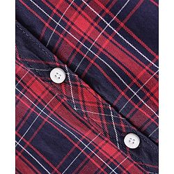 Babyhug Cotton Woven Full Sleeves Shirt Checkered with Bow - Navy Blue & Red