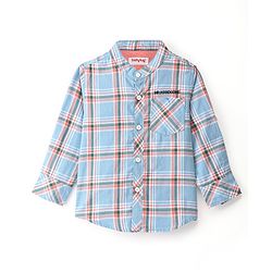 Babyhug Cotton Woven Full Sleeves Checks Shirt - Blue