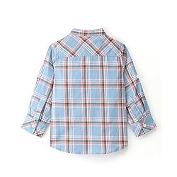 Babyhug Cotton Woven Full Sleeves Checks Shirt - Blue