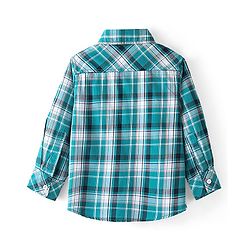 Babyhug 100% Cotton Woven Full Sleeve Shirt Checkered - Blue & Green