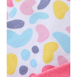 Babyhug 100% Cotton Knit Cap Mittens & Booties Set Abstract Print - Pink