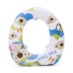 Babyhug Soft Cushioned Baby Potty Seat Fun Time Print - White Blue
