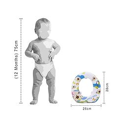 Babyhug Soft Cushioned Baby Potty Seat Fun Time Print - White Blue