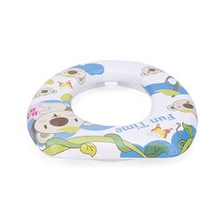 Babyhug Soft Cushioned Baby Potty Seat Fun Time Print - White Blue