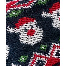 Babyhug Knitted Full Sleeves Sweater Set Christmas Theme Design - Navy Blue
