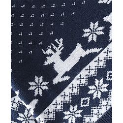 Babyhug Knitted Full Sleeves Sweater Set Deer Design - Navy Blue