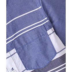 Babyhug 100% Cotton Knit Half Sleeve Shirt Striped - Blue