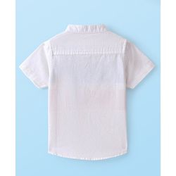 Babyhug 100% Cotton Knit Half Sleeve Shirt Striped - White