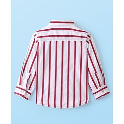 Babyhug 100% Cotton Knit Full Sleeve Reversible Shirt Striped - White